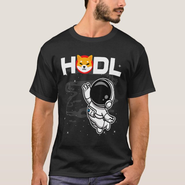 Astronaut Hodl Shiba Inu Shib Coin till Måne Gråte T Shirt (Framsida)