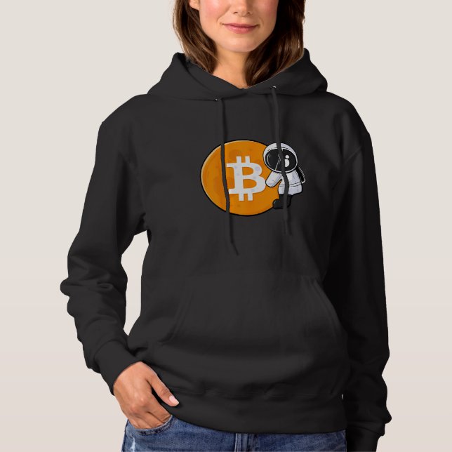 Astronaut Holding Bitcoin To The Moon HODL BTC Cry T Shirt (Framsida)