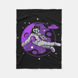 Astronaut Hund Flyger I Rymden Fleecefilt