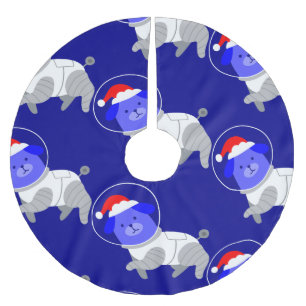 astronaut hund ful christmas Santa Julgransmatta Borstad Polyester