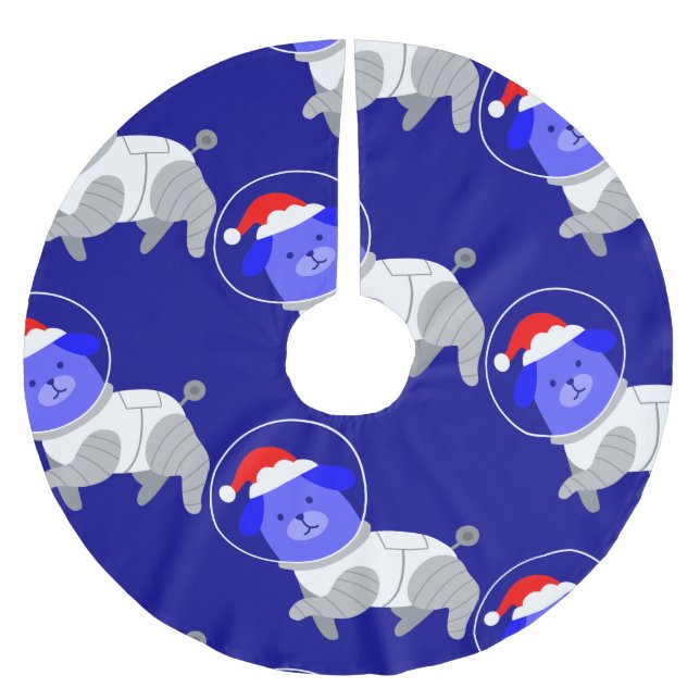 astronaut hund ful christmas Santa Julgransmatta Borstad Polyester (Framsidan)