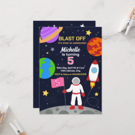 Astronaut i Bjudsdag i rymden Inbjudningar