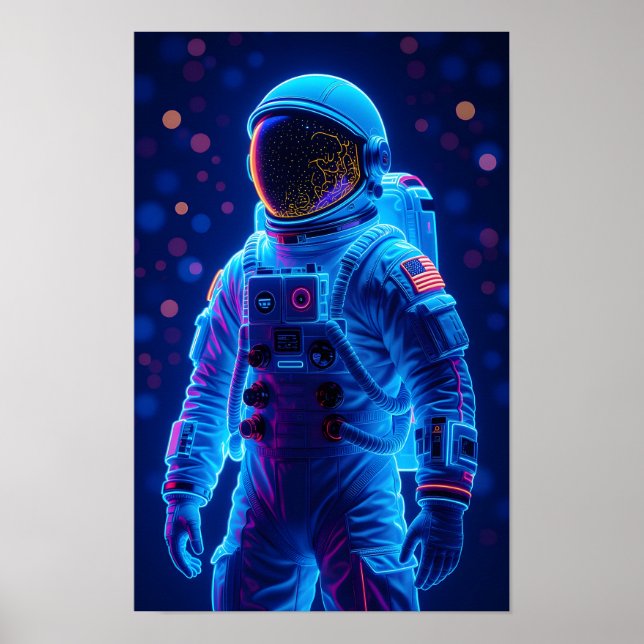 Astronaut i djupt rymd poster (Framsidan)