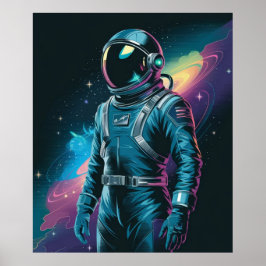 Astronaut i futuristisk dräkt poster