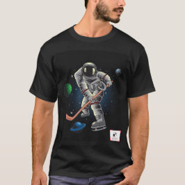 Astronaut i hockey-redskapskonstruktion t shirt