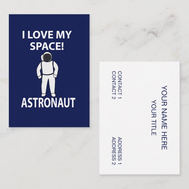 Astronaut I Kärlek min rymdastronaut Visitkort (Fram/baksida)