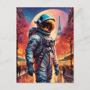 astronaut i Paris Vykort