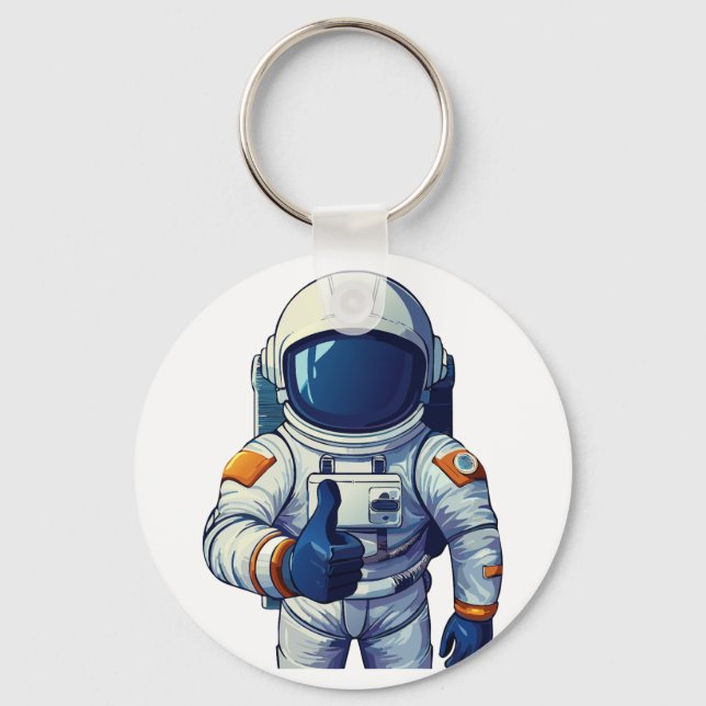 astronaut i rymddräkt visar tummen upp  nyckelring (Framsida)