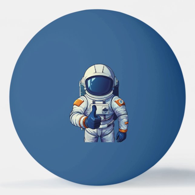astronaut i rymddräkt visar tummen upp  pingisboll (Framsidan)