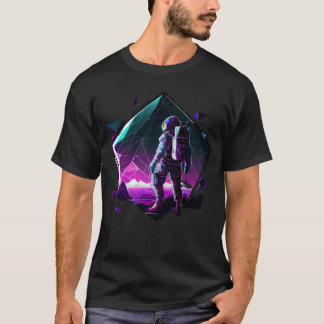 Astronaut i rymden Aesthetic Wave Planet Eclipse T Shirt