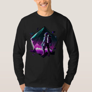Astronaut i rymden estetisk våg planet förmörkelse t shirt