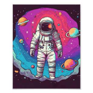 Astronaut i rymden fototryck