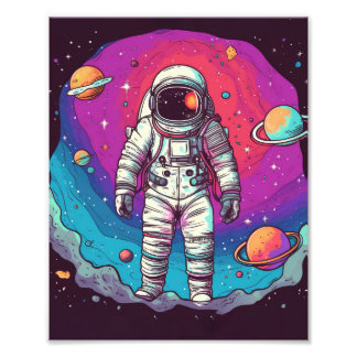 Astronaut i rymden fototryck
