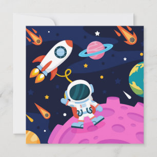 Astronaut i rymden julkort