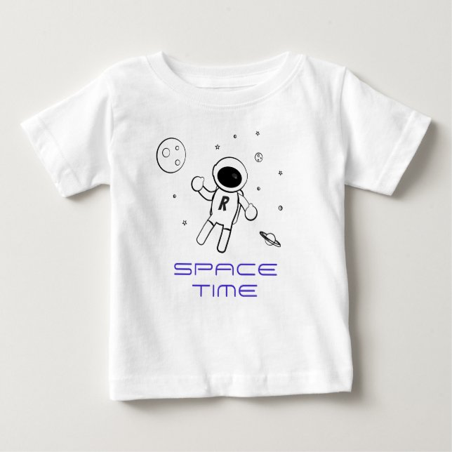 Astronaut i rymden - konst i svartvitt och Lila T Shirt (Framsida)