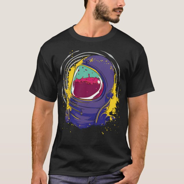 Astronaut i rymden med påfyllnad med flytande GB T Shirt (Framsida)