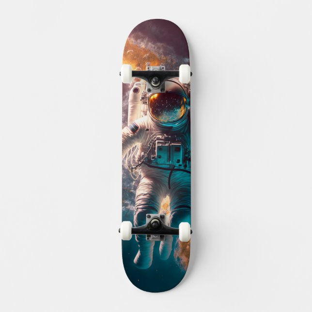 astronaut i rymden mini skateboard bräda 18,5 cm (Framsida)