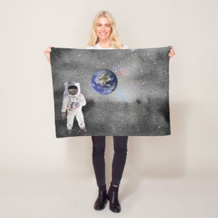 Astronaut i Rymden på planetjorden Fleecefilt