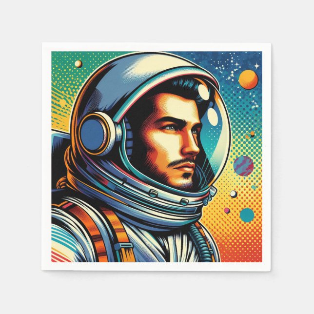 Astronaut i rymden! pappersservett (Framsidan)