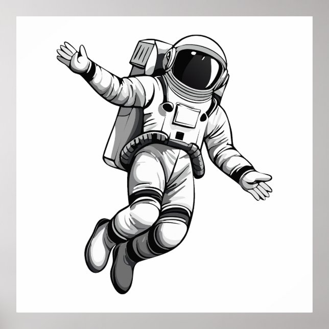 Astronaut i rymden poster (Framsidan)