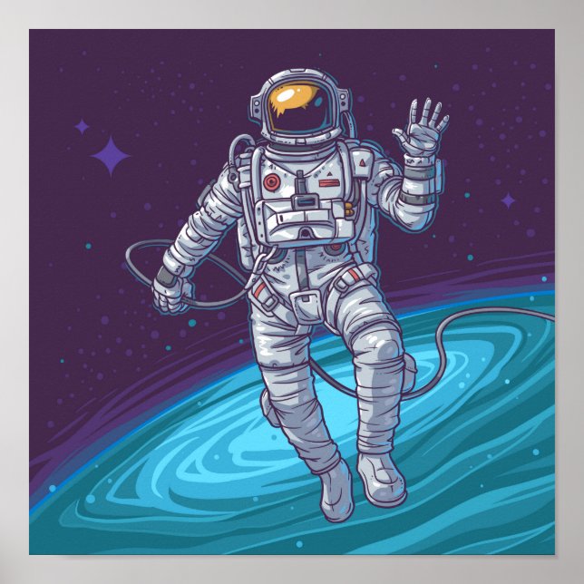 Astronaut i rymden poster (Framsidan)
