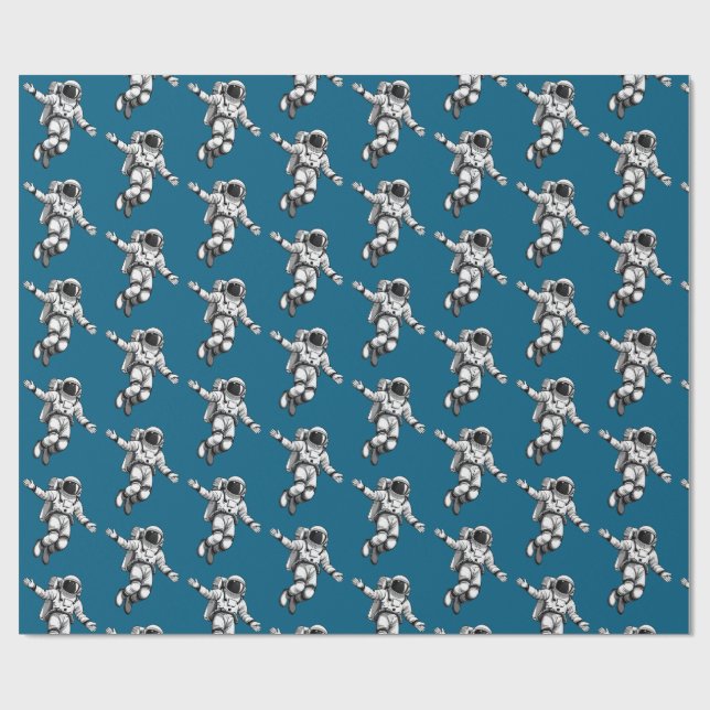 Astronaut i rymden presentpapper (Platt)