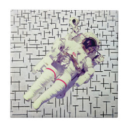 Astronaut i rymden - Retro Dreamscape Kakelplatta