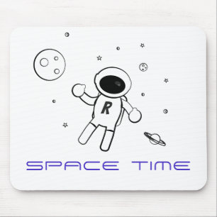 Astronaut i rymden - Sketcher i svartvitt Musmatta