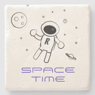 Astronaut i rymden - Sketcher i svartvitt Stenunderlägg