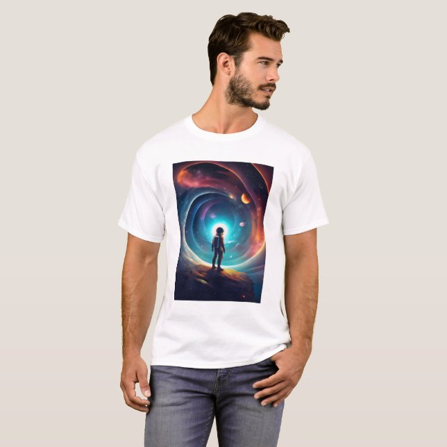 Astronaut i rymden t shirt (Hel framsida)
