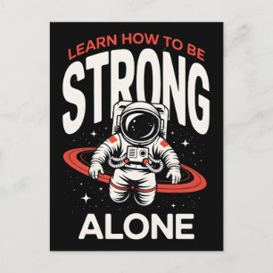 Astronaut i rymden utforskar det oändliga universu vykort
