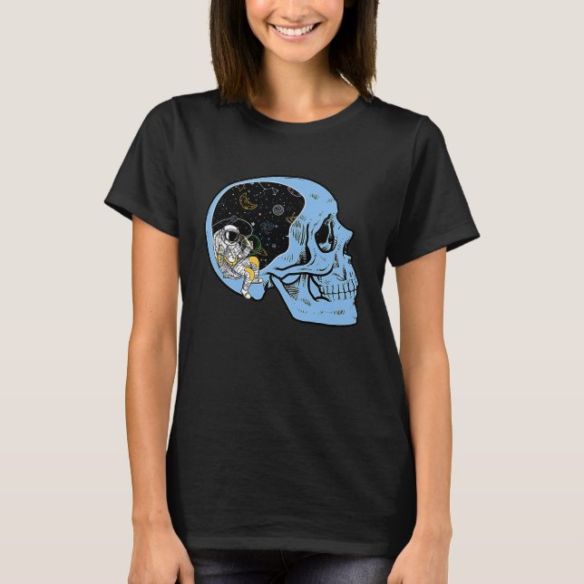 Astronaut i rymdfärgen ut med Beer Galaxy T Shirt (Framsida)