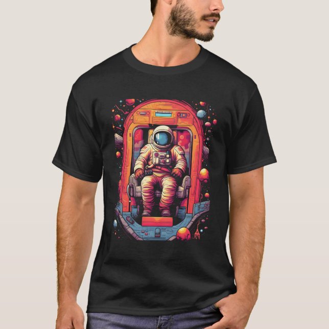Astronaut i rymdfartsplanet t shirt (Framsida)