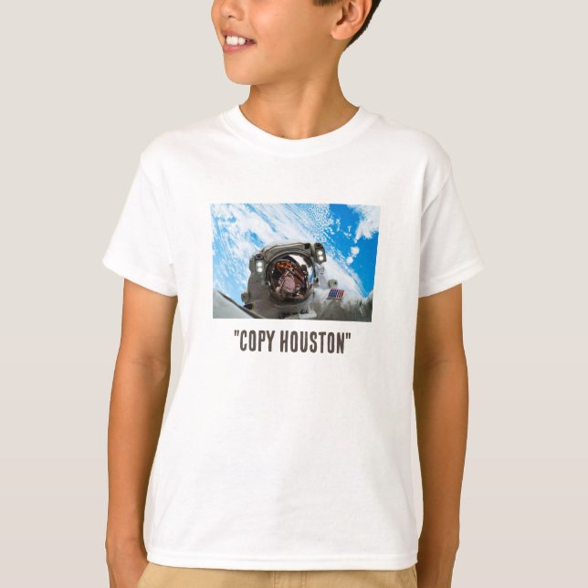 Astronaut i rymdfoto för pojkar t shirt (Framsida)
