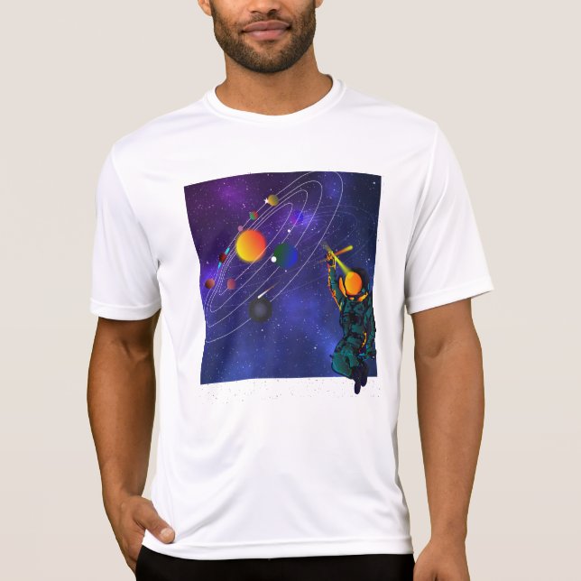 Astronaut i Solar System Planets T Shirt (Framsida)
