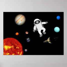 Astronaut i solsystemet poster