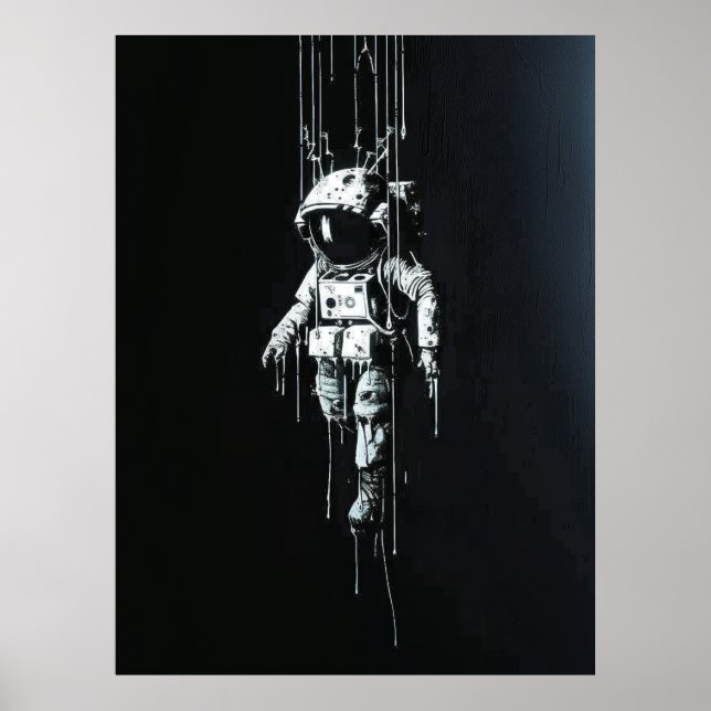 Astronaut i Space Galaxy Poster - droppning (Framsidan)