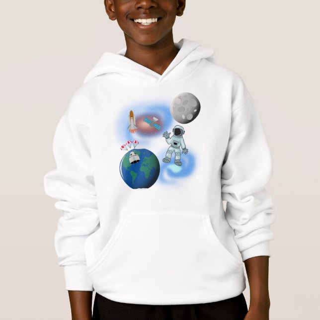 Astronaut i Space Galaxy T Shirt (Framsida)