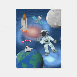 Astronaut i Space Galaxy Theme Fleecefilt