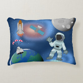 Astronaut i Space Galaxy Theme Prydnadskudde