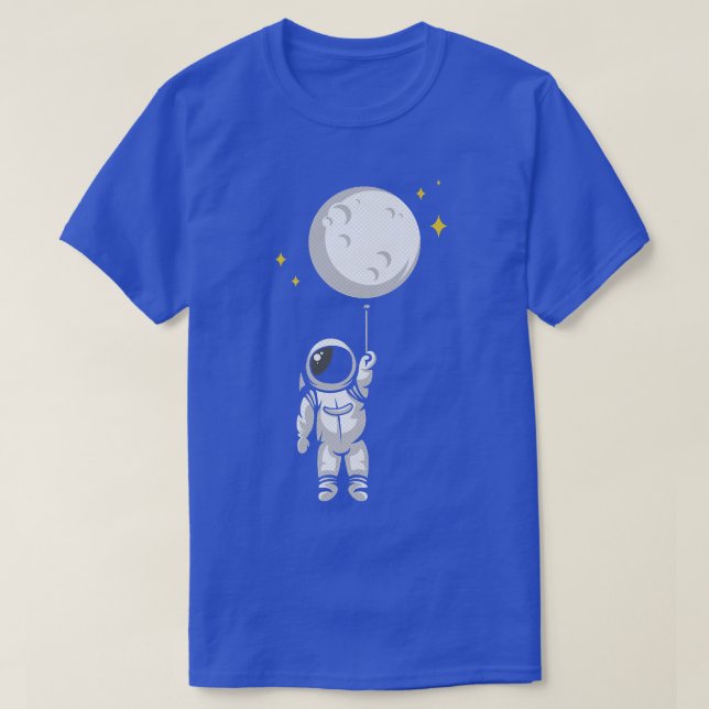 Astronaut i Space Holding Balloon T Shirt (Design framsida)