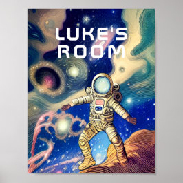 Astronaut i Space-Personligen Poster