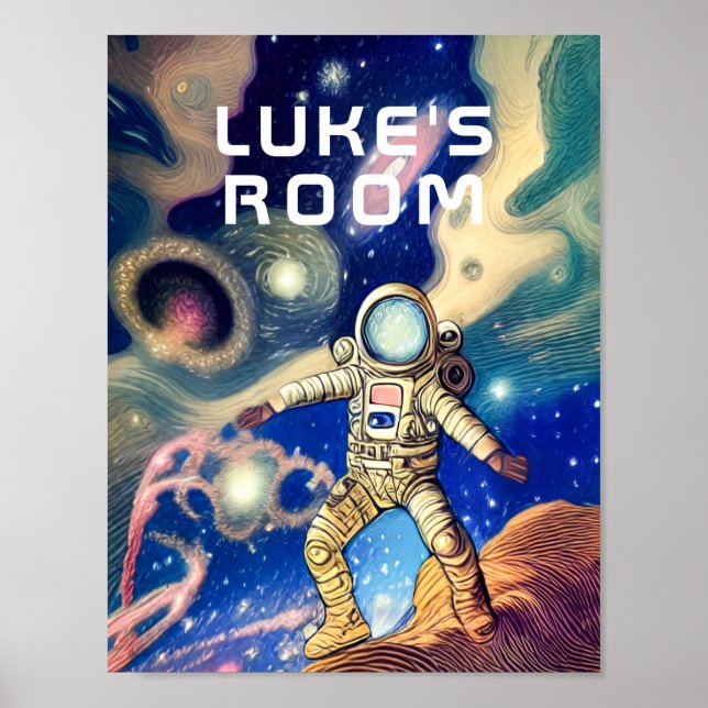 Astronaut i Space-Personligen Poster (Framsidan)