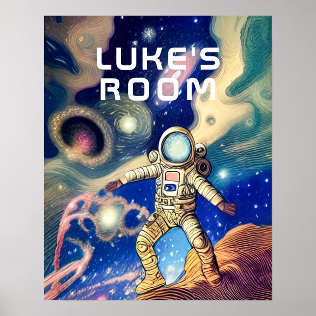 Astronaut i Space-Personligen Poster (Framsidan)