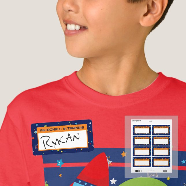 Astronaut i Training Namn bricka Stickers Fraktsedel (Astronaut in Training Name Tags)