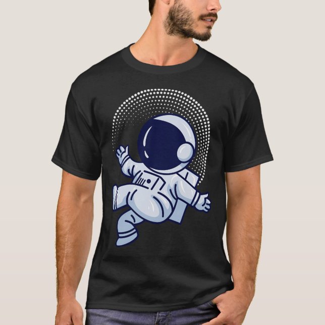 Astronaut i utrymmesavslappning t shirt (Framsida)