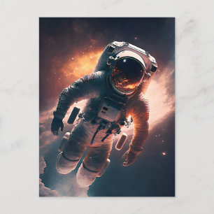 Astronaut i vykort för rymden