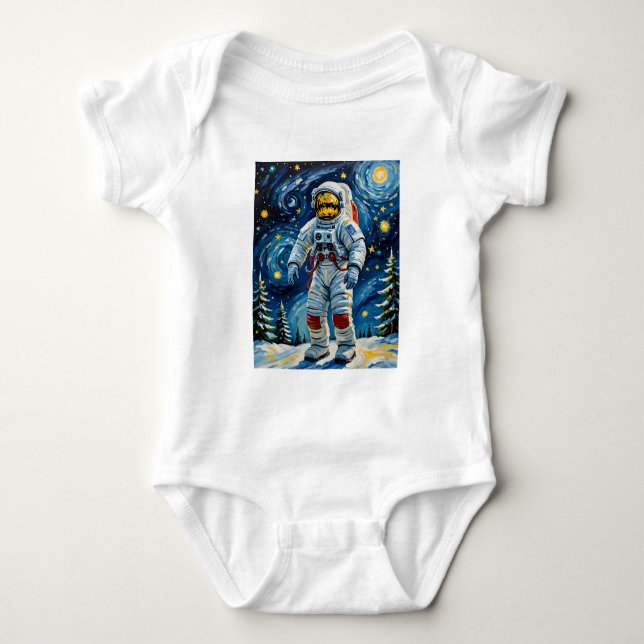 Astronaut i Winter Forest T Shirt (Framsida)