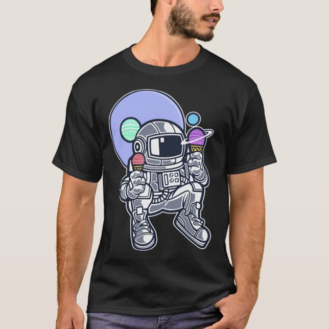 Astronaut Ice Cream T Shirt (Framsida)