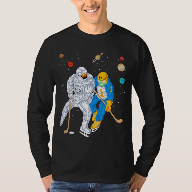 Astronaut ice Hockey T Shirt (Framsida)